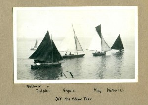 Reliance, Dolphin, Argula, May and Waterwitch off the stone pier
