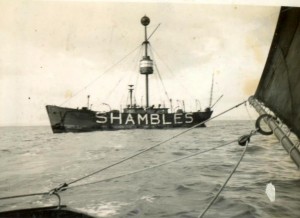 Sparrowhawk visits the Shambles Lightship 1936
